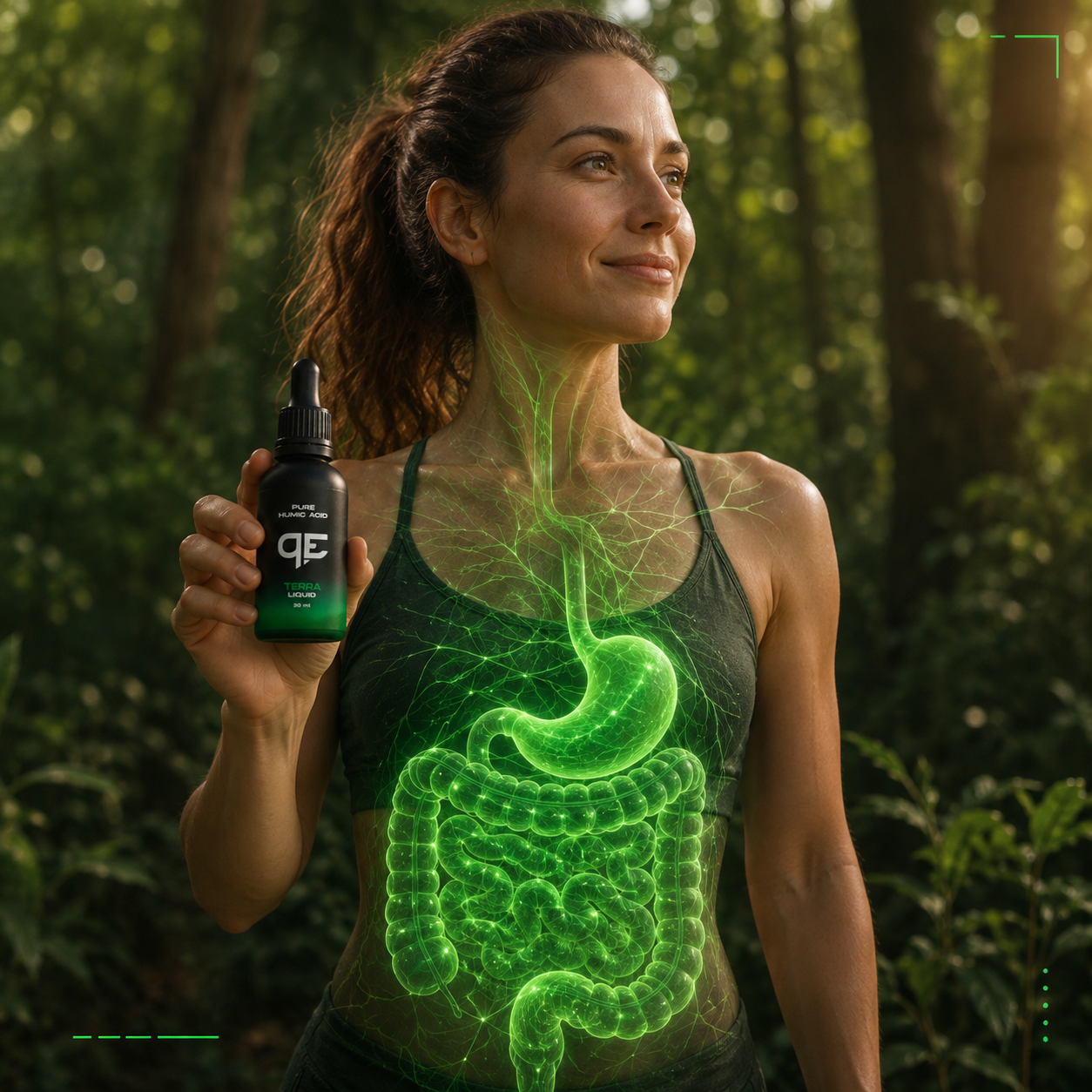 Anatomical visualisation highlighting the digestive system